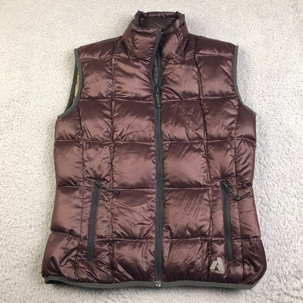 Eddie Bauer First‎ Ascent Vest Womens S Burgundy Goose Down Insulted Puffer Coat